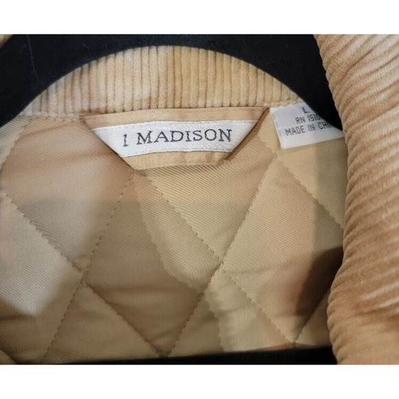 1 Madison Chore Jacket Women's Quilted Tan Sz Large Light Puffer Pockets - Picture 2 of 9